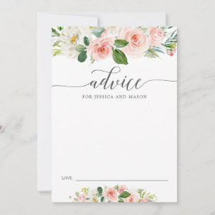 Tarjeta de consejos Blushing Blooms para novia y n