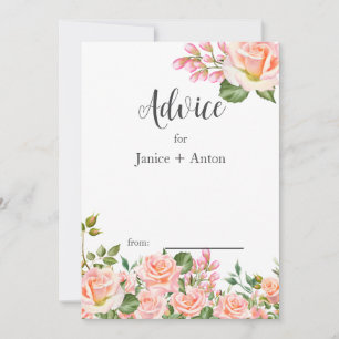 Tarjeta De Consejos Boda Botánico Rosa Rubor
