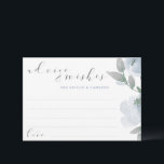 Tarjeta De Consejos Boda Bridal Shower Dusty Blue Gray Watercolor<br><div class="desc">Dusty Blue and Gray Watercolor Bouquet Bridal Shower o Tarjetas de Asesoramiento Boda: Este diseño cuenta con suaves flores azules/azules-grises suaves y letras deslumbrantes. La espalda tiene una corona con las iniciales de la pareja y la fecha del boda. Cuando los clientes escriben sus consejos y deseos para la pareja,...</div>