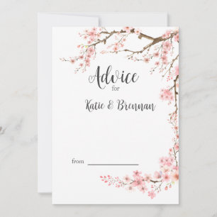 Tarjeta De Consejos Boda Cherry Blossom