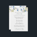 Tarjeta De Consejos Boda Consejos Bien Deseados Azul Acuarela<br><div class="desc">consejos bodas y tarjetas de felicitación para los huéspedes decorados con hermosas flores silvestres azules. Qué gran manera de recordar tu día especial.</div>