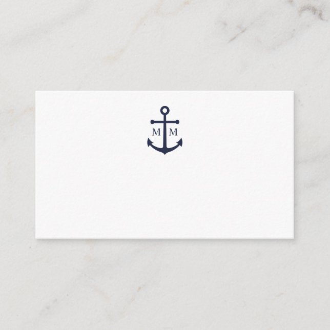 Tarjeta De Consejos Boda de Anclaje Azul de la Marina Náutica (Anverso)