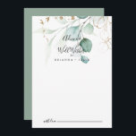 Tarjeta De Consejos Boda de caligrafía de eucalipto de oro Deseos<br><div class="desc">Este boda de caligrafía de eucalipto de oro es perfecto para un boda rústico. Este diseño artístico presenta acuarelas de color oro y follaje verde dibujadas a mano, que inspiran la belleza natural. Estas tarjetas son perfectas para un boda, una ducha de novia, una ducha de bebé, una fiesta de...</div>