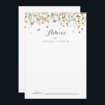 Tarjeta De Consejos Boda de caligrafía de las flores silvestres de col<br><div class="desc">Esta colorida tarjeta de consejo boda de caligrafía de flores silvestres es perfecta para un boda rústico. El diseño se caracteriza por una acuarela pintada a mano con bonitas flores rosadas, onduladas, azules, navales, amarillas, violetas y verdes. Estas tarjetas son perfectas para un boda, una ducha de novia, una ducha...</div>
