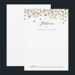 Tarjeta De Consejos Boda de caligrafía de las flores silvestres de col<br><div class="desc">Esta colorida tarjeta de consejo boda de caligrafía de flores silvestres es perfecta para un boda rústico. El diseño se caracteriza por una acuarela pintada a mano con bonitas flores rosadas, onduladas, azules, navales, amarillas, violetas y verdes. Estas tarjetas son perfectas para un boda, una ducha de novia, una ducha...</div>