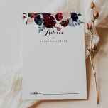 Tarjeta De Consejos Boda de caligrafía floral de la Marina Rosa de Bor<br><div class="desc">Esta tarjeta de boda de caligrafía floral color rosa burdeos es perfecta para un boda rústico. El diseño se compone de peonías color agua rosa, rubor, marina, azul y borgoña, rosas con follaje verde cuidadosamente ensamblados en elegantes ramos. Estas tarjetas son perfectas para un boda, una ducha de novia, una...</div>