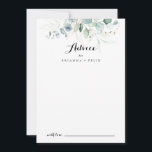 Tarjeta De Consejos Boda de caligrafía floral de oro de eucalipto ruso<br><div class="desc">Esta carta rústica de boda de caligrafía floral de oro de eucalipto es perfecta para un boda sencillo. Este diseño artístico presenta una floración dorada a mano y eucaliptos de color agua, un follaje verde inspirador de la belleza natural. Estas tarjetas son perfectas para un boda, una ducha de novia,...</div>