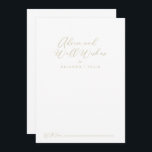 Tarjeta De Consejos Boda de caligrafía idílica de oro Deseos<br><div class="desc">Este boda dorado idílico de caligrafía es perfecto para un boda rústico. El diseño, sencillo y elegante, presenta una tipografía de escritura clásica y elegante en oro. Estas tarjetas son perfectas para un boda, una ducha de novia, una ducha de bebé, una fiesta de graduación y más. Personalice las tarjetas...</div>
