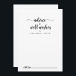 Tarjeta De Consejos Boda de caligrafía minimalista Bien deseo<br><div class="desc">Este minimalista boda de caligrafía es perfecto para un boda rústico. El diseño, sencillo y elegante, presenta una tipografía de escritura clásica y elegante en blanco y negro. Estas tarjetas son perfectas para un boda, una ducha de novia, una ducha de bebé, una fiesta de graduación y más. Personalice las...</div>