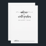 Tarjeta De Consejos Boda de caligrafía minimalista Bien deseo<br><div class="desc">Este minimalista boda de caligrafía es perfecto para un boda rústico. El diseño, sencillo y elegante, presenta una tipografía de escritura clásica y elegante en blanco y negro. Estas tarjetas son perfectas para un boda, una ducha de novia, una ducha de bebé, una fiesta de graduación y más. Personalice las...</div>