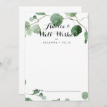 Tarjeta De Consejos Boda de caligrafía moderna ¿Quiere Eucalyptus?<br><div class="desc">Este moderno boda de caligrafía le desea una tarjeta de consejo para eucaliptos perfecta para un boda sencillo. El diseño presenta una acuarela de hojas y ramas de eucaliptos botánicos elegantes dibujadas a mano. Estas tarjetas son perfectas para un boda, una ducha de novia, una ducha de bebé, una fiesta...</div>