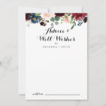 Tarjeta De Consejos Boda de caligrafía rusa otoñal Deseos<br><div class="desc">Este boda de caligrafía rústica de otoño es perfecto para un boda moderno. El diseño es de color burdeos, rojo, marino, azul y ondulante radiante y flores elegantes pintadas a mano, inspirando la belleza natural. Estas tarjetas son perfectas para un boda, una ducha de novia, una ducha de bebé, una...</div>