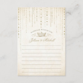 Tarjeta De Consejos Boda de Cuento de Hadas Corona de Oro