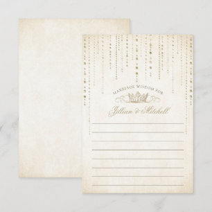 Tarjeta De Consejos Boda de Cuento de Hadas Corona de Oro