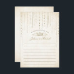 Tarjeta De Consejos Boda de cuento de hadas de la corona del oro<br><div class="desc">Deja que tus bodas invitados te den perlas de sabiduría en la vida casada con estas hermosas tarjetas de consejo. El diseño de este bonito incluye joyas en streaming desde la parte superior con una corona sobre un suave fondo dorado de champán,  ligeramente templado.</div>