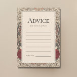 Tarjeta De Consejos Boda de edad floral antigua de estilo Art Nouveau<br><div class="desc">Estas tarjetas de consejo de bonito,  antiguas,  harían una maravillosa adición a sus suministros bodas. Personalizar fácilmente el texto haciendo clic en la opción "personalizar".</div>