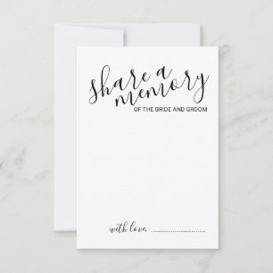 Tarjeta De Consejos boda de escritura moderna 'Share a Memory'