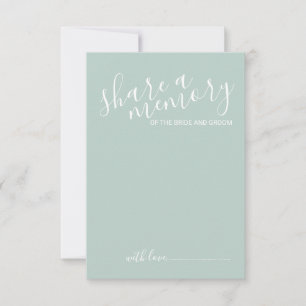 Tarjeta De Consejos boda de escritura moderna 'Share a Memory'