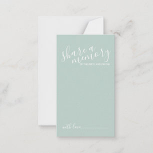 Tarjeta De Consejos boda de escritura moderna 'Share a Memory'