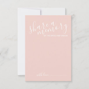 Tarjeta De Consejos boda de escritura moderna 'Share a Memory'