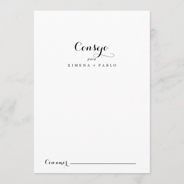 Tarjeta De Consejos Boda de España (Anverso)