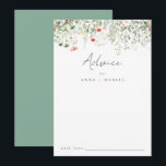 Tarjeta De Consejos Boda de flores silvestres<br><div class="desc">Este diseño cuenta con una hilera de delicadas flores silvestres acuáticas. Perfecto para elegantes bodas al aire libre.</div>