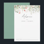 Tarjeta De Consejos Boda de flores silvestres<br><div class="desc">Este diseño cuenta con una hilera de delicadas flores silvestres acuáticas. Perfecto para elegantes bodas al aire libre.</div>