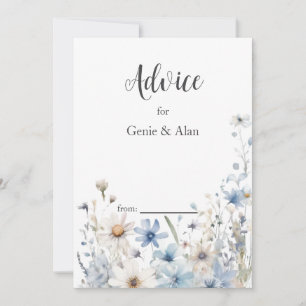 Tarjeta De Consejos Boda de flores silvestres modernas