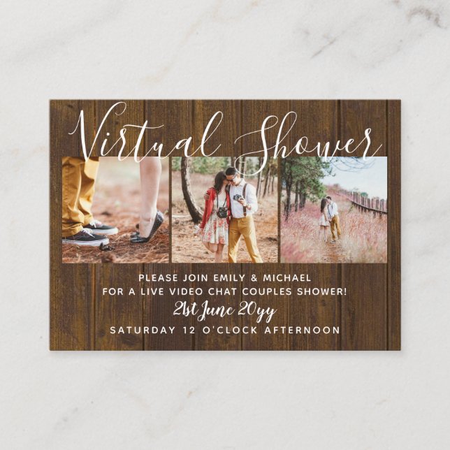 Tarjeta De Consejos Boda de foto de ducha virtual presupuesto de chat  (Anverso)