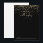 Tarjeta De Consejos Boda de guión de confetti dorado y buenos deseos<br><div class="desc">Este boda de escritura de confeti dorado es perfecto para un boda rústico. El diseño es sencillo y elegante, con un brillante confeti dorado y una tipografía de escritura elegante. Estas tarjetas son perfectas para un boda, una ducha de novia, una ducha de bebé, una fiesta de graduación y más....</div>