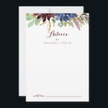 Tarjeta De Consejos Boda de hojas de oro rusas y caligrafía floral<br><div class="desc">Esta rústica hoja de oro y la tarjeta de boda de caligrafía floral es perfecta para un boda moderno. El diseño se compone de acuarela de color púrpura, marina, rubor, burdeos, flores de la marina, hojas verdes y doradas. Estas tarjetas son perfectas para un boda, una ducha de novia, una...</div>
