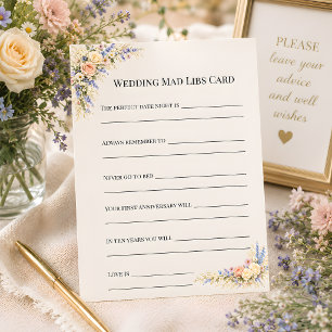 Tarjeta De Consejos Boda de pradera de flores silvestres de lujo