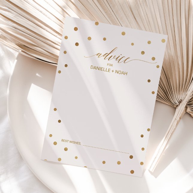 Tarjeta De Consejos Boda de puntos de polka dorado (Subido por el creador)