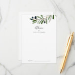 Tarjeta De Consejos Boda de rama de oliva moderna<br><div class="desc">Esta moderna tarjeta de consejo para bodas de la rama de olivo es perfecta para un boda boho y se puede usar para cualquier evento. El diseño rústico y elegante presenta una sencilla acuarela de hojas botánicas verdes y aceitunas negras en una pequeña rama de ambiente mediterráneo clásico. Estas tarjetas...</div>