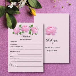 Tarjeta De Consejos Boda De Rosas Rosadas Fragrantes Bien Deseados