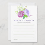 Tarjeta De Consejos Boda de verano acuarela floral<br><div class="desc">Suite Boda de acuarela botánica con toques de color ultra violeta,  ciruela y verde salvia. Las flores destacadas son ranunculus,  tulipanes,  violetas y cruces con una fuerte influencia impresionista china.</div>