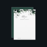Tarjeta De Consejos Boda de verde esmeralda<br><div class="desc">Esta tarjeta de consejo boda de esmeralda verde es perfecta para un boda boho y se puede usar para cualquier evento. El diseño es elegante y rústico, con unas hojas de acuarela verde oscuro y un eucalipto con un toque bohemio moderno. Estas tarjetas de consejo pueden utilizarse como alternativa de...</div>