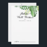 Tarjeta De Consejos Boda de Verdor Tropical Destino Bien Deseado<br><div class="desc">Este boda de verdor tropical de destino es ideal para un boda sencillo. El diseño se compone de palmeras verdes de color agua pintadas a mano y hojas de plátano cuidadosamente dispuestas en bonitos ramos. Estas tarjetas son perfectas para un boda, una ducha de novia, una ducha de bebé, una...</div>
