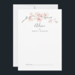 Tarjeta De Consejos Boda del cerezo en flor<br><div class="desc">Esta tarjeta de consejo boda con flores de cerezo de primavera es perfecta para un boda moderno y se puede usar para cualquier evento. El diseño floral oriental presenta una magnífica rama de flores de cerezo rosa y una flor de color rosa y hojas verdes con un elegante estilo japonés....</div>