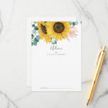 Tarjeta De Consejos Boda del Eucalipto de Giro Rústico<br><div class="desc">Esta rústica tarjeta de consejo para bodas de eucalipto de girasol es perfecta para una boda rural y se puede usar para cualquier evento. El diseño floral bohemio incluye girasoles amarillos, flores rosas y un eucalipto verde cazador en la acuarela con un elegante y moderno toque boho. Estas tarjetas de...</div>