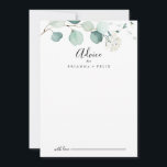 Tarjeta De Consejos Boda del follaje verde del eucalipto del verano<br><div class="desc">Esta tarjeta de consejo para bodas de eucalipto verde es perfecta para un boda sencillo. El diseño presenta hermosas hojas de eucaliptos verdes de color acuático pintadas a mano que inspiran el encanto natural. Estas tarjetas son perfectas para un boda, una ducha de novia, una ducha de bebé, una fiesta...</div>