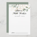 Tarjeta De Consejos Boda del follaje verde oro<br><div class="desc">Este boda de follaje dorado y verde es perfecto para un boda rústico. Este diseño artístico presenta acuarelas de color oro y follaje verde de inspiración natural. Estas tarjetas son perfectas para un boda, una ducha de novia, una ducha de bebé, una fiesta de graduación y más. Personalice las tarjetas...</div>