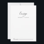 Tarjeta de Consejos Boda Española<br><div class="desc">Esta tarjeta de consejos boda es perfecta para una boda moderna. El diseño, sencillo y elegante, presenta una tipografía clásica y linda en blanco y negro. estas son perfectas para una boda, una ducha nupcial ducha de bebé, una fiesta de graduación y más. Personalice la amistad con los nombres de...</div>