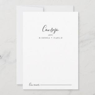 Tarjeta de Consejos Boda Española