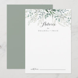 Tarjeta De Consejos Boda Eucalyptus de Verdemia minimalista