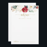 Tarjeta De Consejos Boda Floral Blanca Borgoña de oro clásico<br><div class="desc">Esta tarjeta de consejo boda floral blanca dorada es perfecta para un boda rústico. El diseño se compone de acuarelas blancas, burdeos y flores doradas y bayas de vegetación verde dispuestas en elegantes ramos. Estas tarjetas son perfectas para un boda, una ducha de novia, una ducha de bebé, una fiesta...</div>