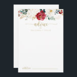 Tarjeta De Consejos Boda Floral Blanca Borgoña de oro clásico<br><div class="desc">Esta tarjeta de consejo boda floral blanca dorada es perfecta para un boda rústico. El diseño se compone de acuarelas blancas, burdeos y flores doradas y bayas de vegetación verde dispuestas en elegantes ramos. Estas tarjetas son perfectas para un boda, una ducha de novia, una ducha de bebé, una fiesta...</div>