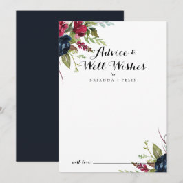 Tarjeta De Consejos Boda Floral Boho de lujo y caprichos