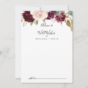 Tarjeta De Consejos Boda floral bucal rústico-botánico