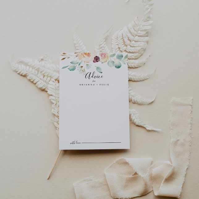 Tarjeta De Consejos Boda floral contemporáneo Eucalyptus (Subido por el creador)